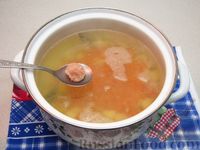 Томатный суп с чечевицей и куриными фрикадельками